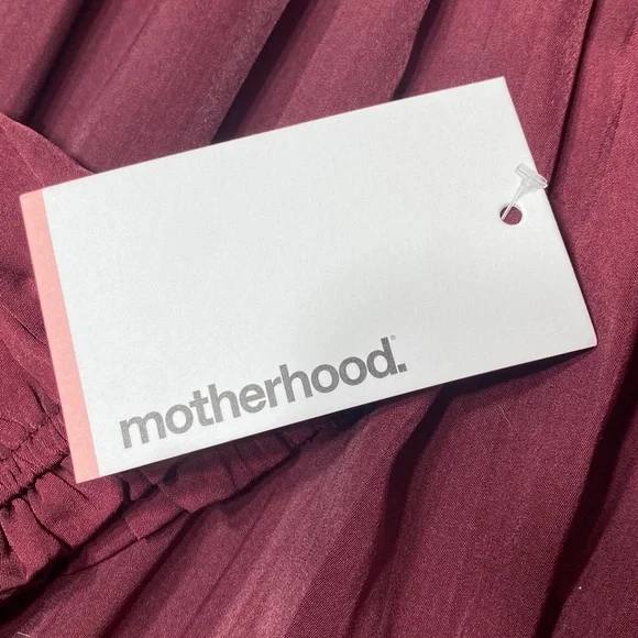 Motherhood Women’s Smocked BabyDoll Maternity Dress Burgundy Size Large - Picture 8 of 11